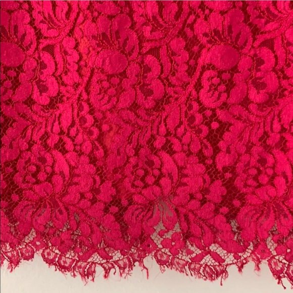 kate spade magenta pink red lace skirt size 4 nwot - Picture 2 of 16